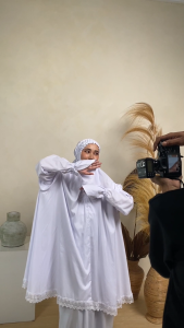 Mukena khusus umroh dan haji bahan micro Katun premium Super Jumbo Mukena ramadhan mukena lebaran mukena potongan berlengan