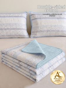 MUSHABAI | Bộ Đệm Phủ Giường Hai Mặt 100% Cotton Ba Món Mới 2026 Chống Bẩn