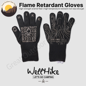 WELLHIKE Flame Retardant Gloves Bush Craft Outdoor Camping Extended Insulated Retro All-Season Full-Finger