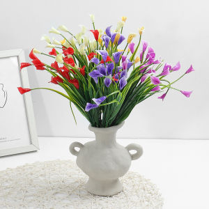 Artificial Flowers Five-pronged Calla Lily Wedding Party Home Decoration Simulated Flower Bouquet Living Room Ornaments Picnic Tulip Fake Flowers