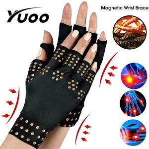 YUOO 1Pair Magnetic Anti Arthritis Health Compression Therapy Gloves Rheumatoid Hand Pain Relief Hand Wrist Brace Corrector