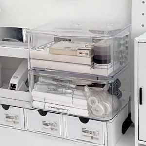 Storage Box Transparent Big Organizer Box Dust-Proof Large Capacity Desktop Storage 透明 收納盒桌上收納