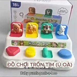 Hộp ú òa Peekaboo Cún mở ra con vật ngộ nghĩnh đồ chơi POP-UP rèn luyện phản xạ tay cho bé Đồ chơi Montessori từ 1-3 tuổi