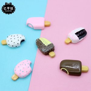 Miniature Ice Cream Stick Resin DIY Handmade Jewelry Six-Piece Set Fridge Magnet Role-Playing Props Food Toys Decorations