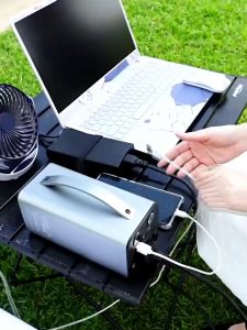 HAISHI Portable 109600mAh Outdoor 220V 350W Solar Generator Fast Charge Large Capacity Power Station with Solar Charging Board DC/AC External Battery Support USB Port Charging AC Output Heavy Duty Outdoor Power Bank Travel Camping Home Emergency Power