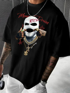 ฤดูร้อนปี 2025 เสื้อยืดผู้ชายใหม่เป็นเสื้อยืดแขนสั้นผู้ชายโพลีเอสเตอร์พิมพ์ลายฮิปฮอป 3D ลําลองและทันสมัย