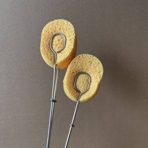 304 สแตนเลสด้ามยาวฟองน้ำแบบถอดเปลี่ยนได้เยื่อไม้ธรรมชาติผ้าฝ้ายฟองน้ำแปรงฟองน้ำแปรงทำความสะอาดขวด