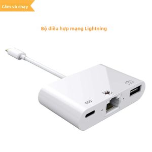 Bộ Chuyển Đổi iPhone Lightning Sang Ethernet 100Mbps RJ45 Để Phát Trực Tiếp & Học Trực Tuyến - Bộ Chuyển Đổi Điện Thoại Di Động Tốc Độ Cao