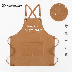 Váy Bảo Hộ Lao Động Vải Bạt Chống Thấm Nước Chống Dầu Cho Nhà Bếp Và Nhà Hàng Váy Bảo Hộ Lao Động Nướng in Logo Chữ