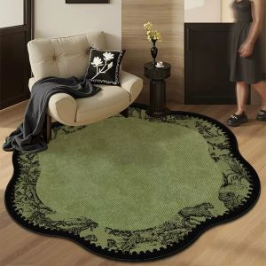 YIMING | Round Water-resistant Carpet for Girls French Vintage Style