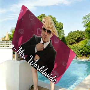 Hasbro | Funny Singer Pitbull Mr. Worldwide Meme Towel Drying Bath Towel Applicable To Light Swimming Camping Yoga Beach Out