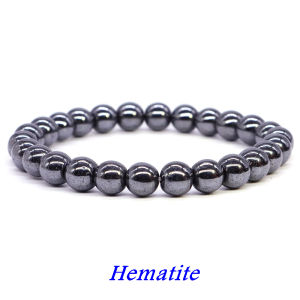 Energy Hematite Beaded Bracelets Men Natural Stone Blood Circulation Stimulate Enthusiasm Health Care Couple Gift Yoga Jewelry