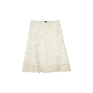 TAKEANAP French Vintage Polka Dot Skirt Women Summer Miu a Line Chiffon Plaid White Skirt Sweet Style mid Waist a Line Skirt