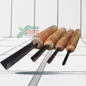 1 Set Pahat Ukir Kayu Jepara Jenis Coret/Cukit Pahat Ve Gagang Kayu isi 4 Pcs
