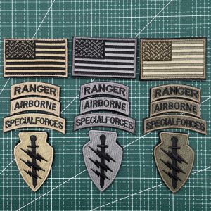 US Lightning Special Commando Velcro Label Us Camouflage Uniform Embroider Armband Tactical Morale Medal Badge Stickers