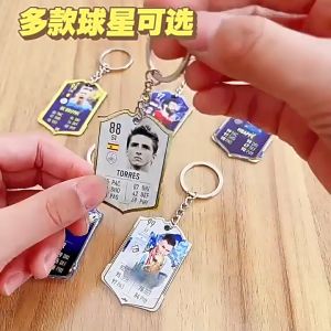 Football Club Keychain Manchester United Manchester City C Ronaldo Messi Neymar National Team World Cup Acrylic Pendant Fan Gift