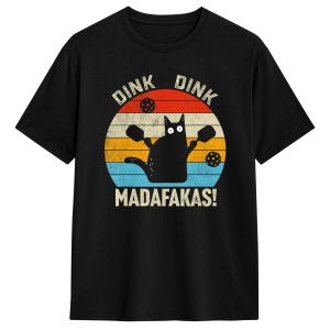 Sanrio | Pickleball Cat Dink Madafakas Cotton T-Shirt for Women Summer Streetwear T-Shirts Harajuku Tees Oversized Casual Tops