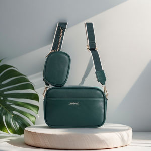 Fashionable Large Capacity Square Crossbody Bag for Women Single Shoulder Soft Mobile Phone Bag Comes with Small Hanging Bag