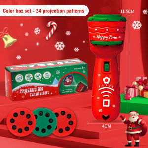 Childrens Christmas Projector Flashlight Cognitive Lighting Cartoon Pattern Fun Picture Projector Early Education Toys for Kids