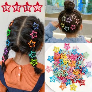 10pcs/30pcs Cute Hollow Star Hair Clips Vibrant Colorful Snap Design Perfect for Styling and Makeup Ideal  Gift Holiday Gift