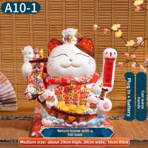 OSITE | Home Use Lucky Cat Money Box Gift for Opening Ceremony Ceramic Hand-Waving Decorative Item
