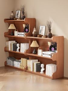 Simple Bookcase Storage Cabinet Integrated Wall-Mounted Home Floor Display Shelf Multi-Layer Easy-To-Assemble Cabinet