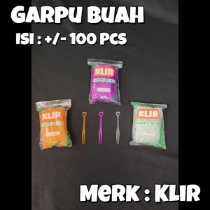 Garpu Buah KLIR Tinggi 85 cm Isi 100 pcs / Garpu Kue Kecil / Garpu Ulang Tahun