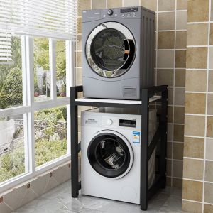 Washing Machine Rack Cylinder Dryer Double Layer Floor Integrated Shelf Bathroom Balcony Stacking Rack