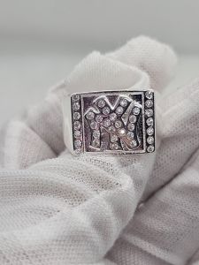 mens stone ring silver NY 92.5 italy silver jewelry (TUNAY NA SILVER)