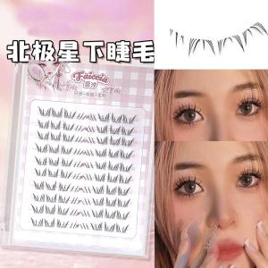 Natural Looking Fake Eyelashes Single Cluster Self Adhesive Transparent Stem Easy to Use for Beginners Bottom Lashes Barbie Style