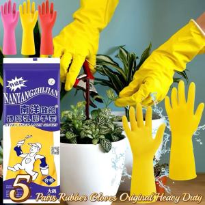 5pairs latex gloves rubber gloves for washing clothes dishwashing gloves yellow makapal rubber gloves heavy duty cleaning gloves housekeeping laundry gloves heavy duty cleaning gloves for dogs rubber gloves for kitchen gloves cleaning tools home essential
