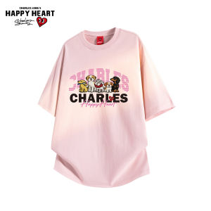 CHARLES JANGS HAPPY HEART | Peach Heart Cartoon Cotton T-Shirt