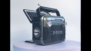 Đài Radio Bluetooth X-BASS Đa Năng Pin Sạc Năng Lượng Mặt Trời FM/AM/SW USB TF Tai Nghe Đèn Pin Cầm Tay