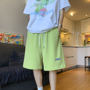 Quần Short Thể Thao Mùa Hè Màu Xanh Lá Cây Sáng Bóng 5 Điểm Cho Nam Quần Bóng Rổ Chạy Bộ Quần Dài Thường Ngày Cho Thanh Thiếu Niên