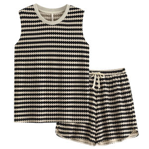 yuenei | Bộ đồ ngủ cotton mùa hè cho nữ Áo vest không tay Quần short mặc nhà Bộ đồ ngủ cotton thoáng khí thoải mái cho mùa hè