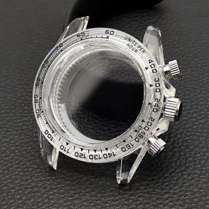 VK63 Case Acrylic Watch Box Fits VK63 Quartz Movement Accessories 20mm Watch Strap Watches For Man Watch Parts