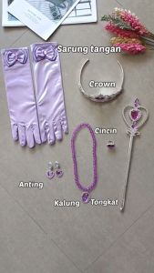 [Brandedbaby] Aksesoris Princess Anak 6-in-1 / Asesoris Set Princess Kepala Anak Perempuan / Set Accesories Tiara Mahkota Sarung Tangan Anting Kalung Tongkat Cincin