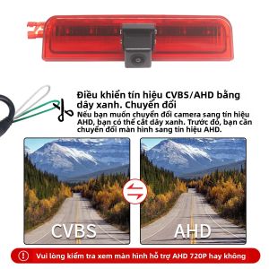 Camera Lùi Ô Tô 1080P AHD 170 ° Tích Hợp Đèn Phanh Góc Rộng Cho Volkswagen VW Caddy 2013-2015 Hỗ Trợ Đỗ Xe Phía Sau