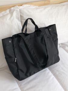 Original Korean INS Lightweight Nylon Shoulder Bag for Women with Large Capacity Casual Tote Bag Suitable for Students and Art Schools
