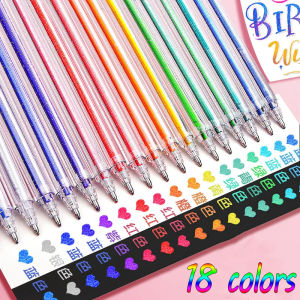 8/18Pcs Glitter Colored Pens Set for Drawing Graffiti Scrapbooking Gel Pen Kawaii Stationery School Supplies Kids Gifts