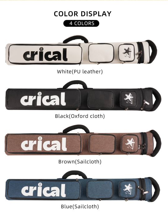 CRICAL Cue Case Bag 2Butts 4Shafts Hard 2x4 Pool Case 86cm Length