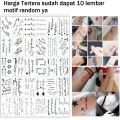 Promo (10 pcs ) Seni Tato Temporer Tahan Air seri A Tulisan Inggris KECIL random Acak Tattoo Temporary 3D. 