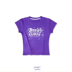 DADDY | Baby Tee เสื้อ baby tee ผ้าเรย่อน สีม่วง