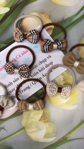 Dây cột tóc buộc tóc thun đen nơ vải to đẹp nhiều màu nhẹ nhàng rất dễ thương - DBT48