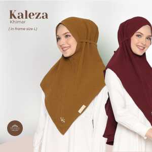 Khimar Kerudung Kaleza Size M Bahan crinkle airflow bergo tali valensha queen hijab