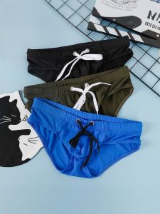 Quần Bơi Nam Màu Trơn Bó Sát Chống Ánh Sáng Nhanh Khô Quần Bơi Lướt Ván Thể Thao Mùa Hè 2025 Cạp Chun