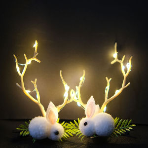 Easter Rabbit Hairpin Headwear Glowing Childrens Performance Props Adult Cute Decoration Hairband Festival Party Supplies