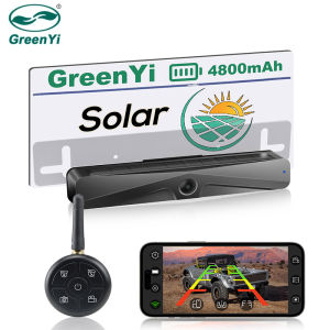 GreenYi Wireless Solar Energy 5G WiFi HD 1080P Rear/Front License Camera with Built-in 4800mAh Battery for iPhone For Car Van RV