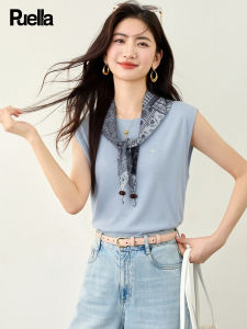 puella | Elegant and Slimming Knit Top with Scarf for Women
