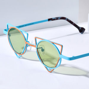 FONEX แว่นกันแดดแฟชั่นผู้หญิงใหม่ในเทรนด์การออกแบบแบรนด์กรอบแว่นทรงกลมแว่นตากันแดดโพลาไรซ์ผู้ชายเฉดสีญี่ปุ่น85859